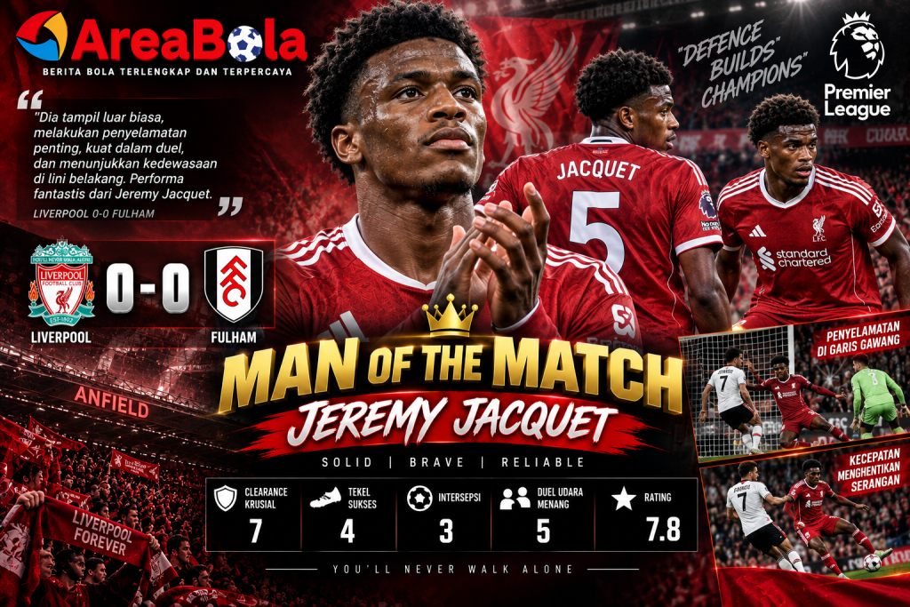 Man of the Match Liverpool vs Fulham: Jeremy Jacquet | Areabola