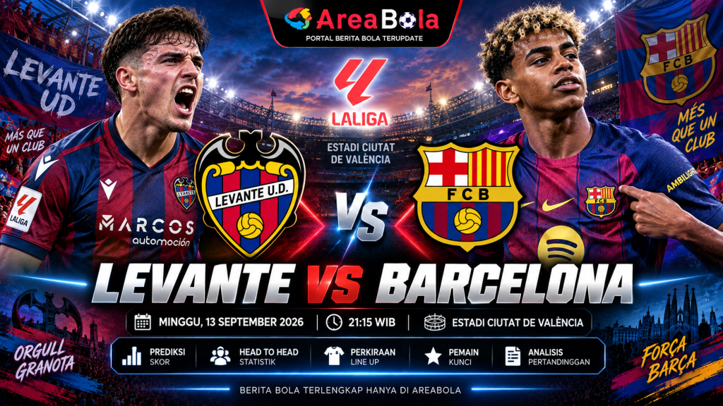 AREABOLA Prediksi Levante vs Barcelona 13 September 2026