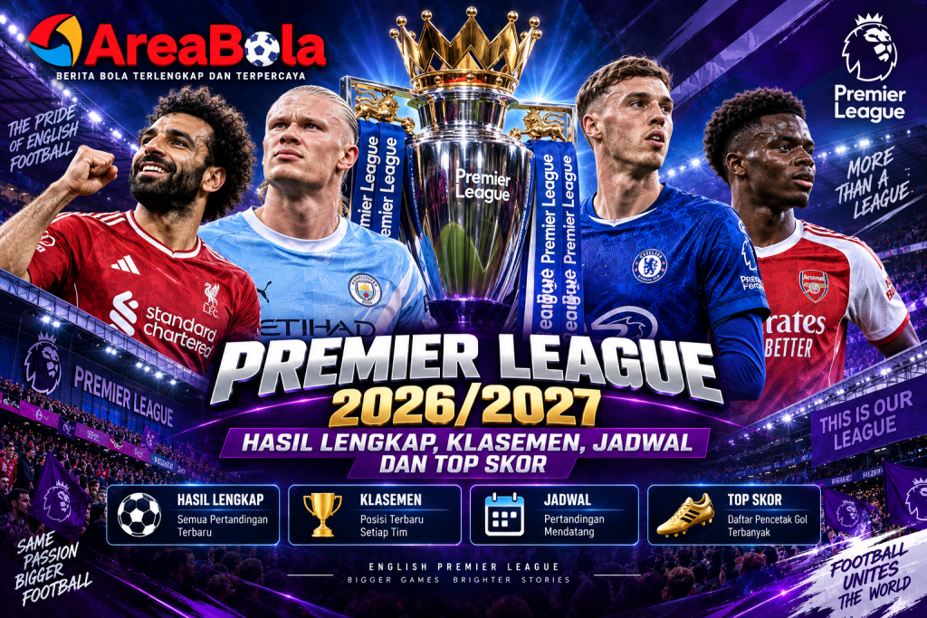 Hasil, Klasemen, Jadwal & Top Skor Premier League 2026/2027 | Areabola